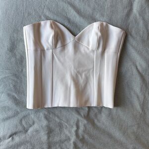 Commense Cream Strapless Bustier Top